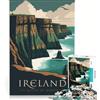 JIANGENNF Puzzle da 1000 pezzi per adulti con poster di viaggio sull'Irlanda, giochi per famiglie, divertimento in famiglia, regali per amici e parenti 38x26cm