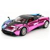imtfzct Pagani Huayra China Dragon - Modellino di auto in scala 1:24 con funzione pull-back e effetti luminosi e sonori, una scelta ideale per collezionisti e come regalo, colore rosa