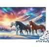 6N2X9A4S Tre Cavalli Scena dellAurora Puzzle 1000 Pezzi Carta Adulti Paesaggio Invernale Rilassante Concentrazione Arredo Famiglia Regalo 52x38cm/1000pcs