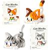 FCXVXCL Gatto Mattoncini da Costruzione, 2PCS Blocchi da Costruziones Mini Building Blocks Set Micro Mattoncinis Creativi Set 3D Puzzle Blocchi DIY Mattoncini da Costruzione per Compleanno Accessori Sets