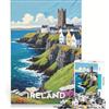 JIANGENNF Puzzle da 1000 pezzi per adulti con poster di viaggio sull'Irlanda, gioco rompicapo, decorazione per la casa, compleanno e Natale 50x75cm