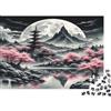 6N2X9A4S Lago con ciliegi giapponesi Puzzle 1000 Pezzi Carta per Adulti Paesaggio notturno Gioco di Puzzle 1000 Pezzi Relax Decorazione Casa Regalo 38x26cm/1000pcs
