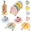 Coriver Accessori per la cucina dei bambini, set di stoviglie in legno, 22 pezzi, accessori per la cucina dei giochi, in legno, per bambini, giocattolo a rotolo, regalo per bambini dai 3 anni in su