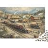 ZQXJNHPKRB Stazione Treno a Vapore Vintage Puzzle 1000 Pezzi Carta Puzzle per Adulti Scena Ferroviaria Classica Relax Decorazione Regalo Famiglia 52x38cm/1000pcs