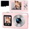 CAZSTYK Videocamera 4K 30FPS con doppio, 64G, D 64G | Messa a fuoco automatica con digitale 18X e porta ricarica tipo C per Vlog Travel Selfie Foto
