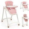 Interbaby Seggiolone Pappa Evolutivo Pieghevole 6-36 Mesi (Practic Rosa) | Fino a 20 kg. Sedia pappa portatile, schienale 4 posizioni, 8 altezze, vassoio regolabile, cintura 5 punti, alluminio leggero