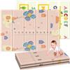 Soontrans Tappetino da gioco per bambini, pieghevole, 180 x 120 x 1 cm, Play Mat for Babies double face, in gommapiuma, impermeabile, con custodia per bambini (elefante/alfabeto)