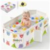 JABNOW Vasca da Bagno Pieghevole per Neonati, Vaschetta Bagnetto Neonato Portatile Multifunzione 0-6 Anni, con Tappo di Scarico e Termometro, Antiscivolo e Sicura, 78×45×30 cm