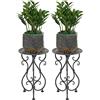 NAKUPE Supporti per piante in metallo, confezione da 2, moderni piedistalli singoli alti 43,2 cm, resistenti, per interni, esterni, patio, balcone, soggiorno, giardino, nero