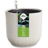 Elho All-In-1 Vibes Round 18 con inserto autoirrigante - Linen White | ∅ 18.4 x A 16.8 cm | Adatto per uso interno | Plastica riciclata al 100%