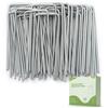 Velway 50 Pezzi Picchetti Fissaggio Telo Pacciamatura - 100x38mm Ø 3 mm | Picchetti Metallici a U, Resistente alla Ruggine, Elevata Stabilità per Giardino Orto Reti, Erba Artificiale