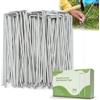 Velway 100 Pezzi Picchetti Fissaggio Telo Pacciamatura - 200x39mm Ø 4 mm | Extra Robusto Picchetti a U, Antiruggine, Elevata Stabilità per Giardino, Erba Artificiale, Recinzione, Tenda da Campeggio