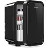 YASHE Mini frigo da 6 litri/8 lattine 220-240 V AC/DC, refrigeratore termoelettrico portatile, frigorifero per camera da letto, cura della pelle, bevande, ufficio, dormitorio e auto, nero