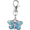 Oidea Portachiavi con clip sull'orologio: orologio da tasca unisex portatile vintage con ciondolo a forma di farfalla con numeri arabi, facile da leggere, analogico, al quarzo, regalo per donne e