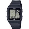 Casio Lf-20W-1Adf - Orologio digitale unisex in resina con quadrante nero, cinturino nero