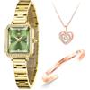 OLEVS Orologi da donna Quadrato Piccolo Quadrante Diamante Fashion Lady Watch Set