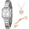 OLEVS Orologi da donna Quadrato Piccolo Quadrante Diamante Fashion Lady Watch Set