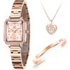 OLEVS Orologi da donna Quadrato Piccolo Quadrante Diamante Fashion Lady Watch Set