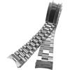 ROUHO Cinturino Acciaio Inossidabile 20mm 21mm Bracciale Metallo Ricambio Estremità Curva Massiccio Argento per Rolex GMT-Master II