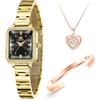 OLEVS Orologi da donna Quadrato Piccolo Quadrante Diamante Fashion Lady Watch Set