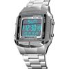 OPPWONG Orologio Digitale Analogico da Uomo, Cinturino in Acciaio Inossidabile, Display Doppio Orario con 5 Allarmi e Retroilluminazione, Orologio Sportivo per attività Aziendali, Casual e