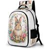 WECECE Zaino Scuola Rabbit Theme Classe 3-5 Ragazza Ragazzo Borsa Scuola Animal Rabbit 8-11 Anni Cartella Scolastica per Lezioni, Book Bag per Gita Escursione e Uso Quotidiano