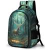 WECECE Zaino Scuola Deer Bambine 7-10 Anni Tema Porta del Frigorifero Borsa Scolastica Animal Deer Bambini Classe 2-5 Cartella Elementare Libri Quaderni, Bookbag Uso Quotidiano