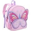 VASCHY Zaino Bambina 2-8 Anni, con Motivi 3D,Fascia Toracica,Portanome | Zainetto Bambina Leggero e Resistente, con Tasche Multiple,Portanome, Ideale per Asilo, Scuola Materna, Gite e Viaggi