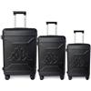Kappa Set 3 Valigie Rigide ABS, Trolley da Viaggio con 4 Ruote Girevoli, Maniglie Telescopiche, Lucchetto TSA, Cerniere Rinforzate, Espandibili, 55/65/75 cm, per Viaggi Famiglia 352F54W, Nero