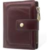 HNOOM Portafoglio Uomo Piccolo, Portafogli Vera Pelle Uomo Color (Caffè) | Portafoglio Rfid Schermato Uomo con Portamonete, Portafoglio Uomo Pelle, 13 Scomparti Carte
