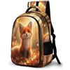 WECECE Zainetto Cute Fox Ragazze Scuola Media Borsa Scolastica Animal Fox Ragazzi Classe 7-9 Stile Porta del Frigorifero Cartella Scolastica Classe 7-9, School Bag Libri Quaderni