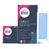 Veet EXPERT - Set di 32 strisce di cera fredda per gambe, maglia e ascelle, per pelli sensibili, finitura perfetta, depilazione a lunga durata
