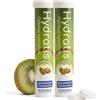 HYDRATIS Elettroliti in Compresse Effervescenti | Idratazione Rapida e Sport | Gusto Kiwi | Con Magnesio e Potassio | 2 Tubi (40 Compresse)