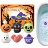 Generisch Sali da bagno per Halloween, con giocattoli all'interno, 6 pezzi, colorate | Set di sfere di sale da bagno biologiche per bambini, compleanno, vacanze, bagno, piscina, doccia,