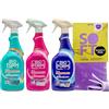 FEI FAN SET SPRAY IGIENIZZANTI PULIZIA DA 750ml: Con AMMONIACA Profumata + Con CANDEGGINA + Con ANTICALCARE + Panno In Lattice SOFT