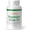 Vitality Nutritionals Capsule di citrato di magnesio, dose elevata 375 mg, senza additivi (120 pezzi) muscoli, sistema immunitario, ossa, metabolismo energetico, magnesio citrato 375 Vitality Nutritionals