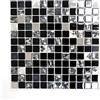 conwire Piastrelle autoadesive a mosaico, in acciaio inox nero e vetro, per pareti, bagno, cucina, specchi, rivestimenti, vasche da bagno, mosaico, piastrelle