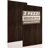 RMF PRO Set 2 Pannelli Decorativi Per Parete in Legno Naturale 120x60, Fumo Scuro - Pannelli Fonoassorbenti Decorativi con Assorbimento Acustico, Decorazioni Parete Interni Pannelli, Legno per Pareti