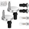 Sqylomk Kit di 2 cerniere a sgancio rapido, fissaggi per sedile WC universali, viti di fissaggio per WC tappo terminale regolabile con rondelle in gomma espansibile fori 14-16 mm