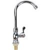 Minflora Rubinetto da cucina monocomando solo acqua fredda - Rubinetto per lavello in plastica acciaio cromato per una facile installazione raccordi standard UK design compatto