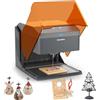 sainsmart Kiosk 2.5W Incisore Laser, Macchina per Incisore Laser Leggera e Portatile, Taglierina Laser Domestica con Custodia in Acrilico, Area di Incisione 9,9 cmx9,9 cm, Classe di Sicurezza Laser 1