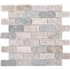 MOSANI Piastrelle a mosaico, in pietra naturale, al quarzo, paraschizzi da cucina, colore: beige, grigio, MOS36-0208