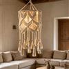 BORDEAG Lampadario a sospensione in macramè, 30 x 85 cm, stile boho, fatto a mano, per soggiorno, camera da letto, cucina, 1 m, filo di sospensione per portalampada E27