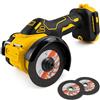 VexNook Smerigliatrice angolare a batteria compatibile con Dewalt 18 V 20 V - 20000 giri/min, smerigliatrice angolare senza spazzole con luce LED e 2 dischi da taglio, 7,5 cm, strumento di levigatura senza
