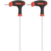 QUARKZMAN 2 Pezzi Chiave A Brugola A Manico A T 2.5mm Metrica Rosso Nero | Chiave A Brugola Interna, Chiavi A Brugola, Cr-V, 145mm Lunghezza Braccio Lungo, Utensili Per Manutenzione