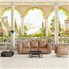Yimesoy Personalizzato Qualsiasi Dimensione Europea Colonna Romana Giardino Scenario 3D Murale Carta Da Parati Soggiorno Tv Sfondo Muro Home Decor 3D Panno Muro 430Cm(W)×300Cm(H)