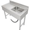 GXSFLG Lavello autoportante in acciaio inox, lavello per esterni, multifunzione, lavello per ristorante, 100 x 50 x 80 cm, per interni, esterni, cucina, ristorante, lavanderia