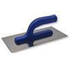 DEWEPRO Cazzuola Dentata LIGHT 4 x 4 mm In Acciaio Inossidabile 270 x 130 mm Resistente Agli Acidi, Frattazzo Dentato Con Impugnatura Leggera In Plastica Per Posa Piastrelle