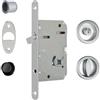 nextradeitalia 1 PZ SERRATURA PORTA SCORREVOLE SCIVOLA TRE AGB NICCHIE TONDE E.MM 50 B.TONDO CROMATO OPACO