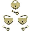 Zasvec Lucchetto Antico 3 Pezzi Lucchetto Cuore Lucchetto Piccolo Lucchetti con Chiave Lucchetto con Chiave Mini Lucchetto Mini Lucchetto Valigia a Forma di Cuore per Regalo di Partito Diario